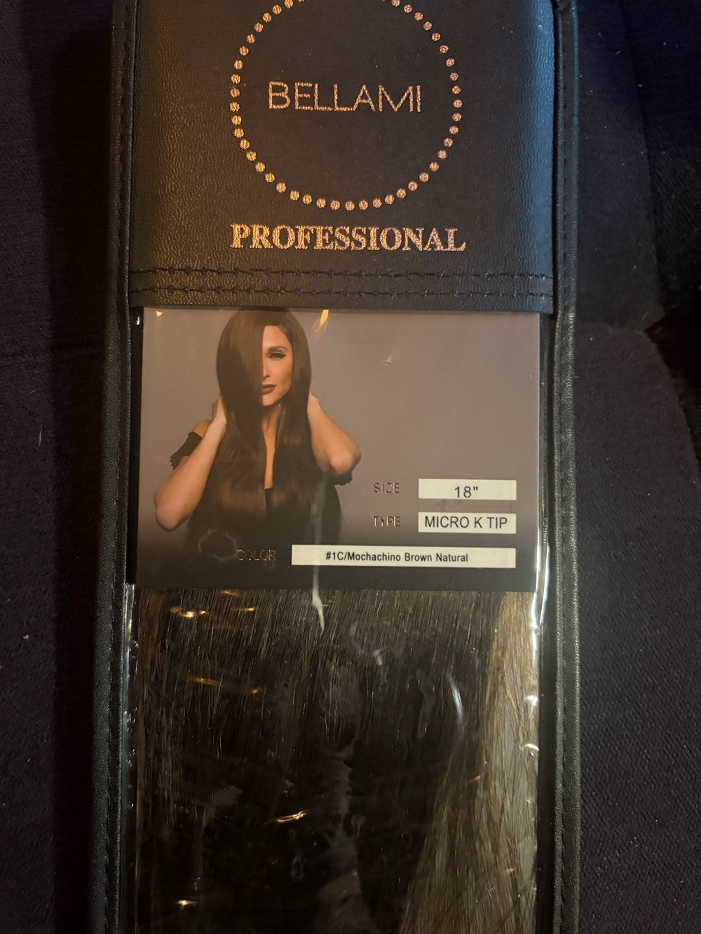 BELLAMI #1C Mochachino Brown Hair Extensions micro K tip 18 inch new 25 grams